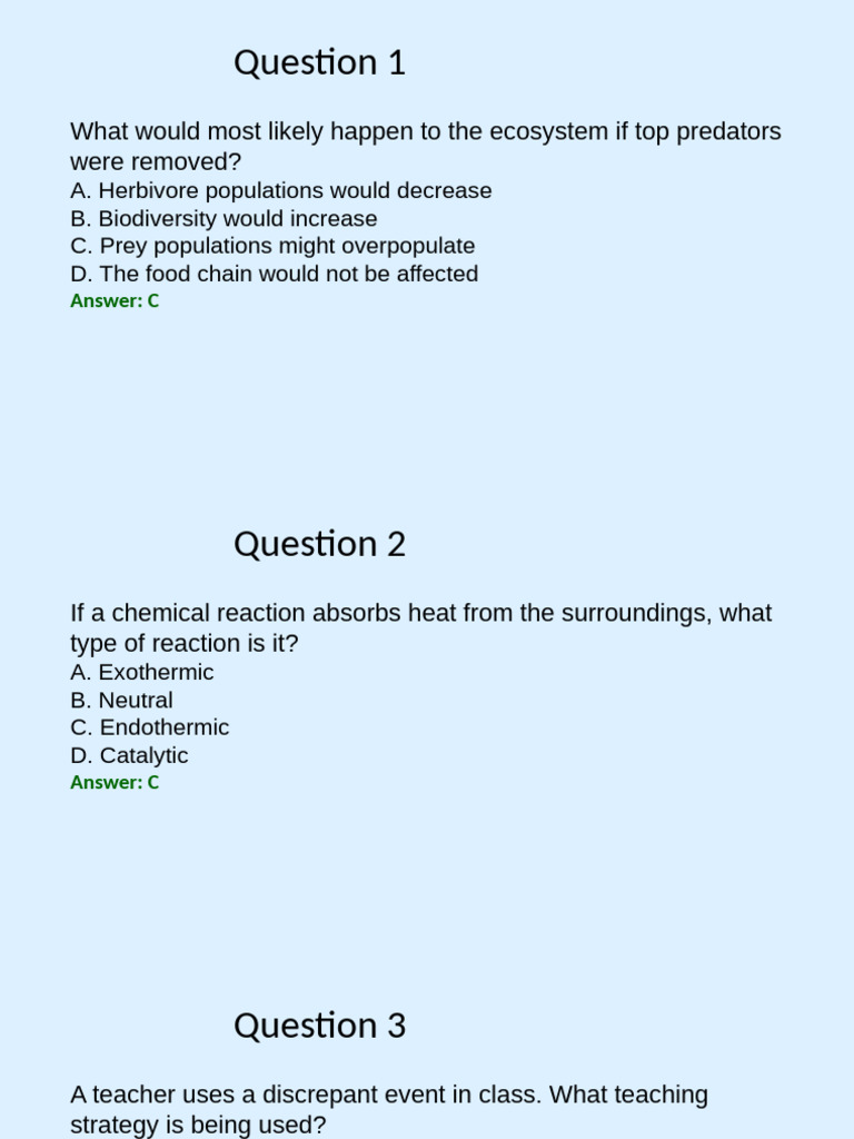Science Questions and Answers Guide | PDF