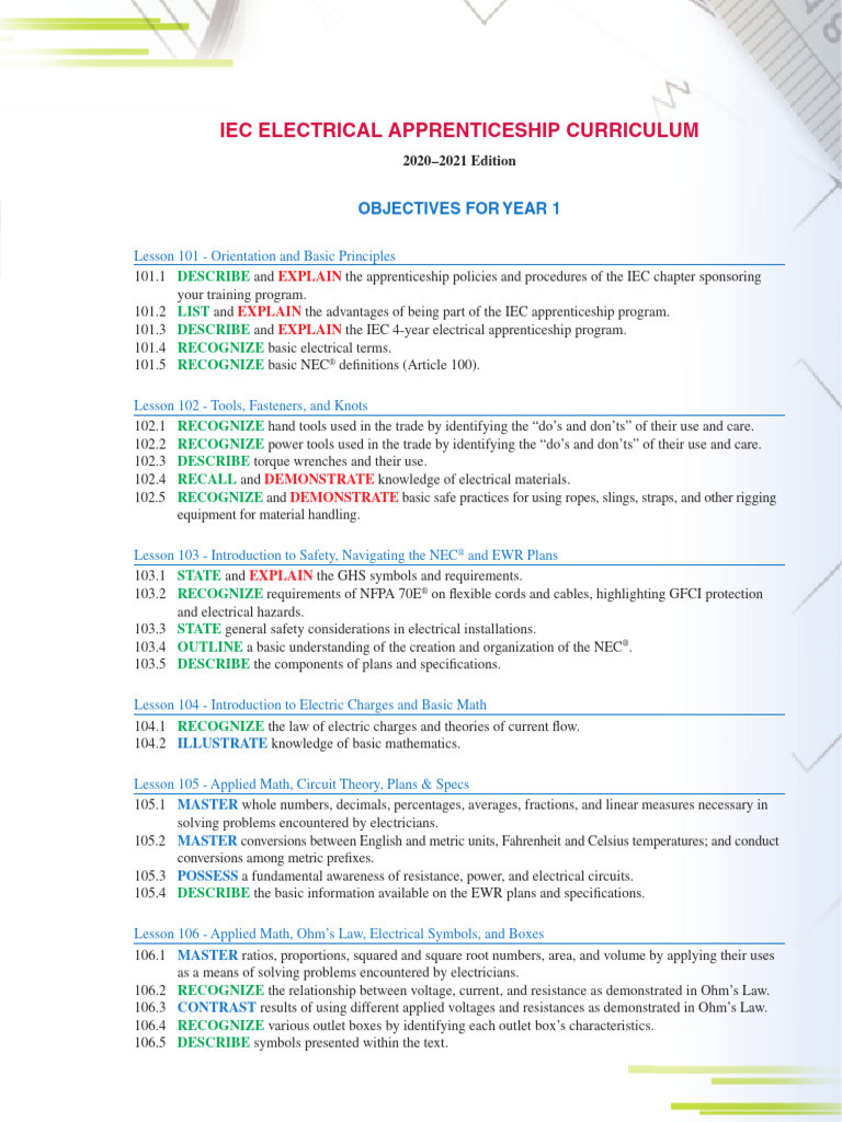 IECC Electrical Apprenticeship Curriculum 2020 2021 | PDF | Transformer ...