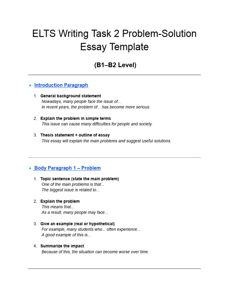 IELTS Problem-Solution Essay Guide | PDF | Essays | Childhood Obesity