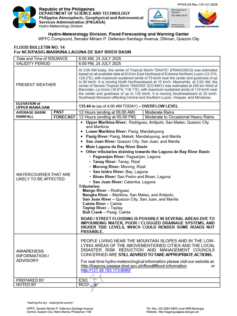 Flood Bulletin: Typhoon Updates & Alerts | PDF | Atmospheric ...