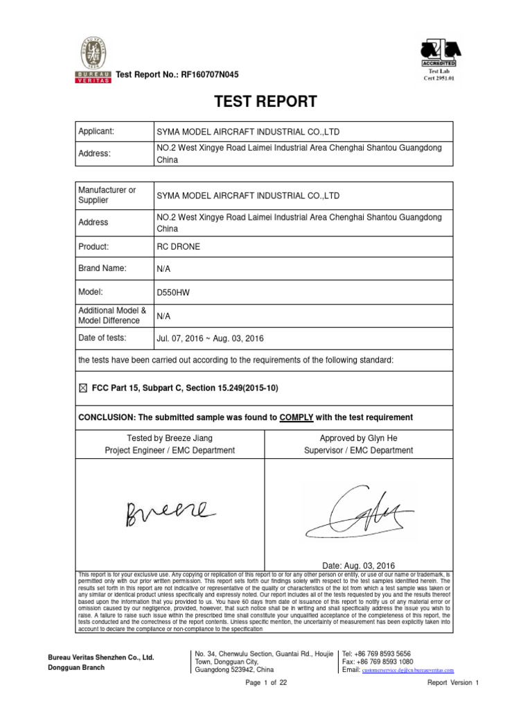 Test Report No.: RF160707N045 | PDF | Electronics | Electrical Engineering