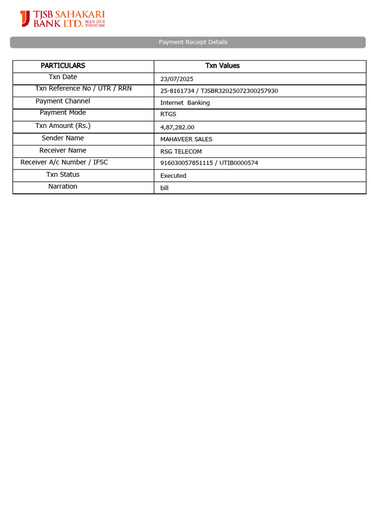 Payment Receipt for RSG Telecom Transaction | PDF