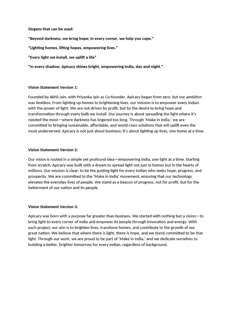 Vision Statement | PDF