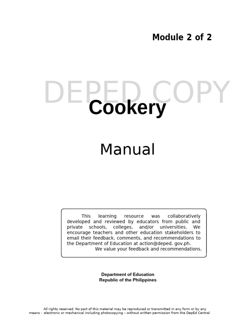 Cookery LM Module 2 Final v8, May 7, 2016 - 2 | PDF | Entrepreneurship ...