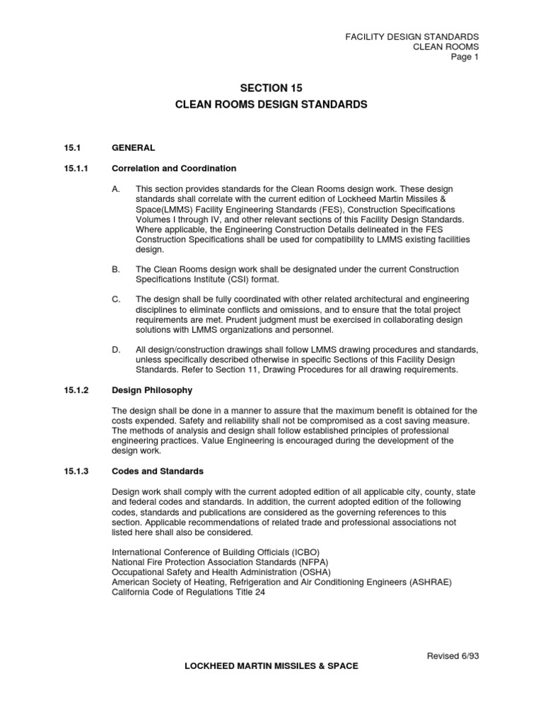 Clean Room Design Standards | PDF | Hvac | Duct (Flow)