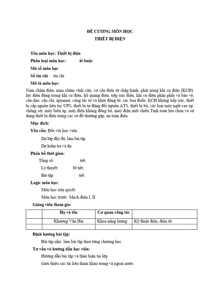 15 - Thiet Bi Dien | PDF
