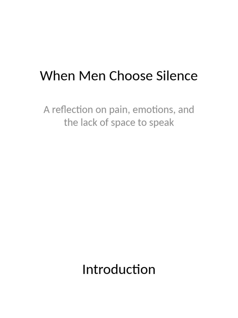 When Men Choose Silence POIN | PDF