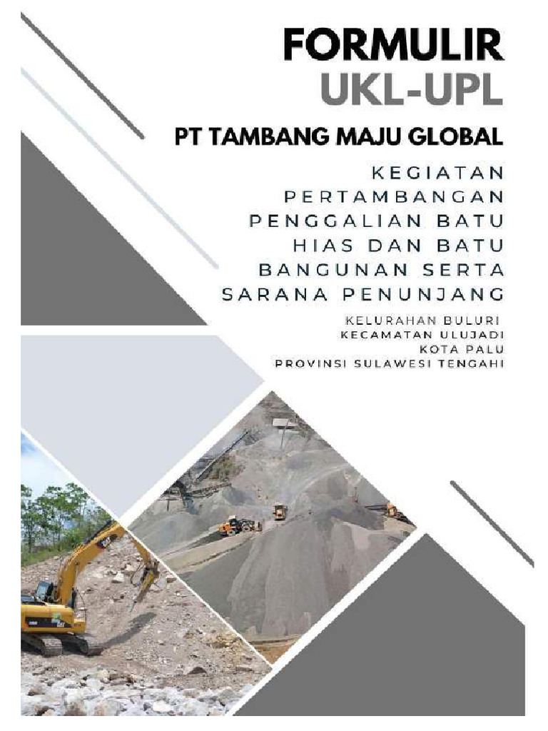UKL-UPL Pertambangan Batu Hias Palu | PDF