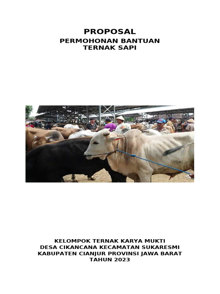 Proposal Bantuan Ternak Sapi 2023 | PDF