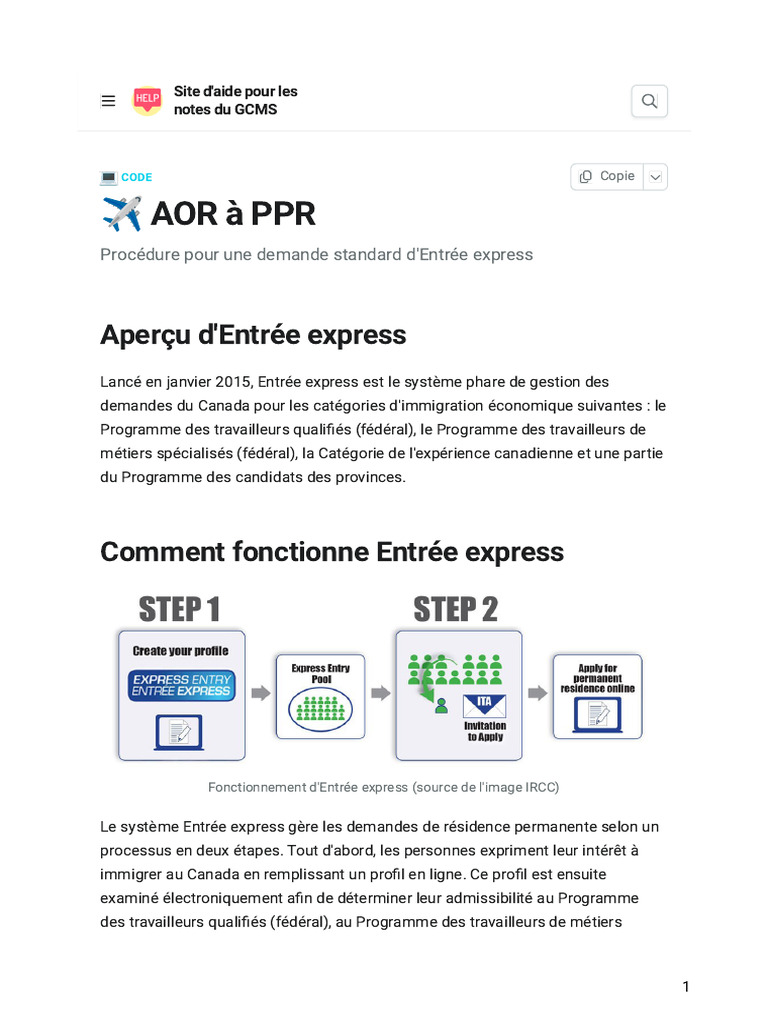 De l'AOR au PPR : Guide d'Entrée Express | PDF | Visa (Document) | Sécurité