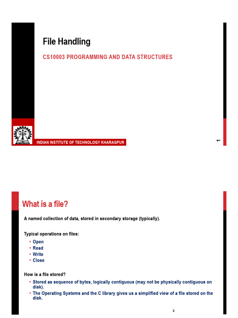 C File Handling Basics and Examples | PDF | Computer File | Software ...