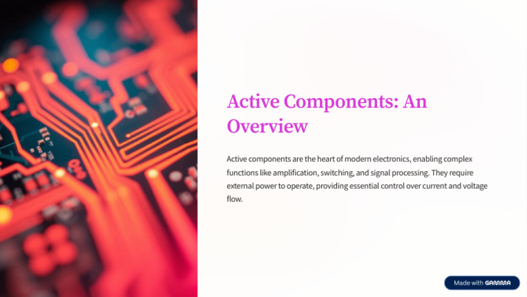 Active vs Passive Components Explained | PDF