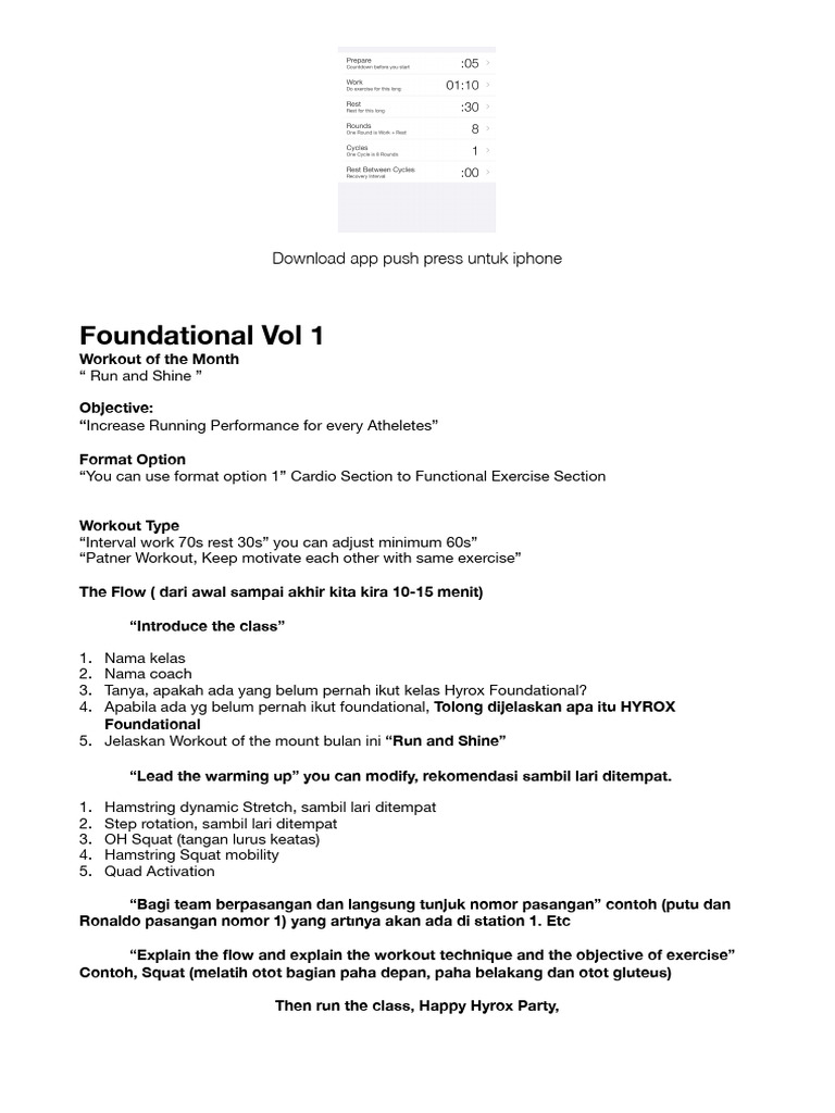 PDF Explaination HYROX Foundational 1 | PDF