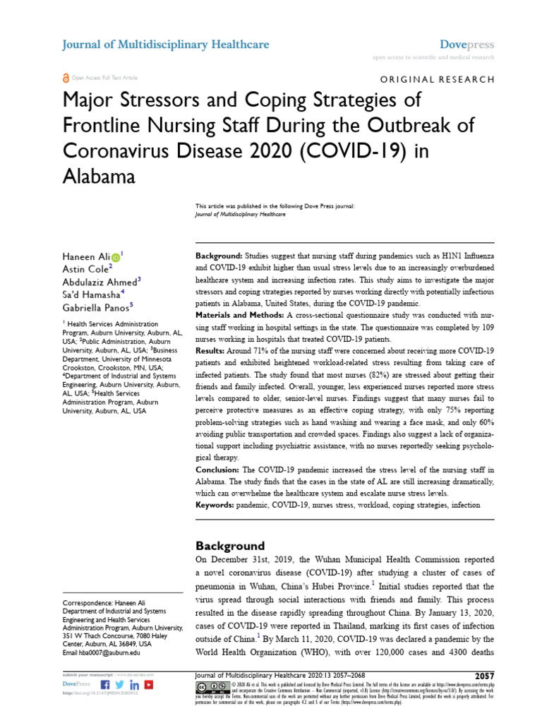 8 JMDH 285933 Major Stressors and Coping Strategies of Frontline ...