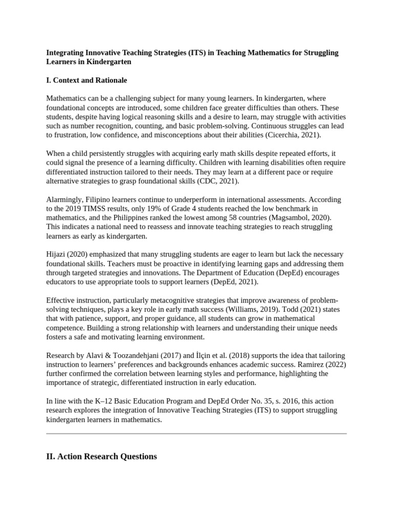 Integrating Innovative Teaching Strategies | PDF | Learning | Mathematics