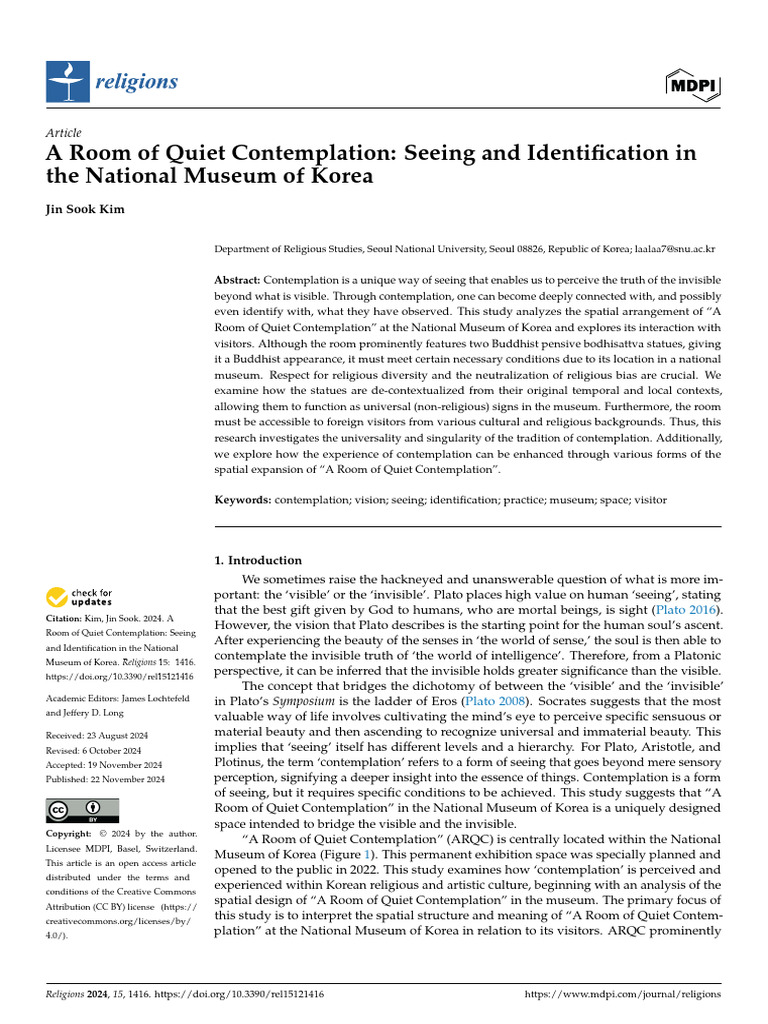 Room of Quiet Contemplation Analysis | PDF | Christian Mysticism | Beauty