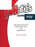 FUNatic's Guide To Walt Disney World 2012 - Resorts Golf Tours and Special Events Sample Table of Contents