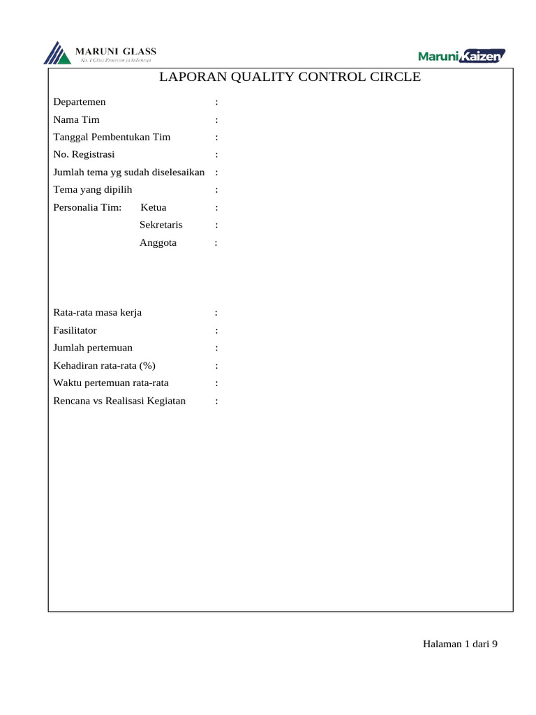 Laporan Quality Control Circle | PDF
