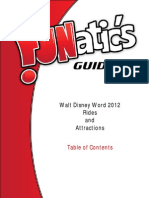 FUNatic's Guide To Walt Disney World 2012 - Rides and Attractions Sample Table of Contents