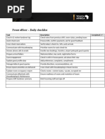 Front Office Daily Operations Checklist | PDF
