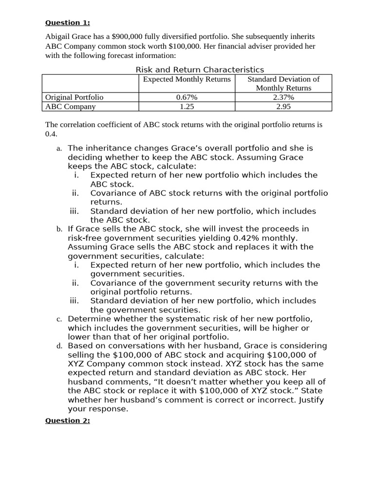 Portfolio Analysis and Risk Assessment | PDF | Beta (Finance ...