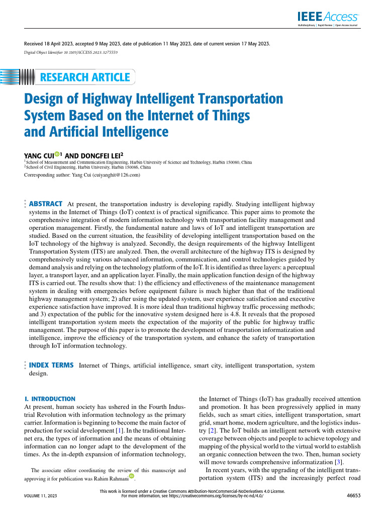 Design of Highway Intelligent Transportation System Based On The ...