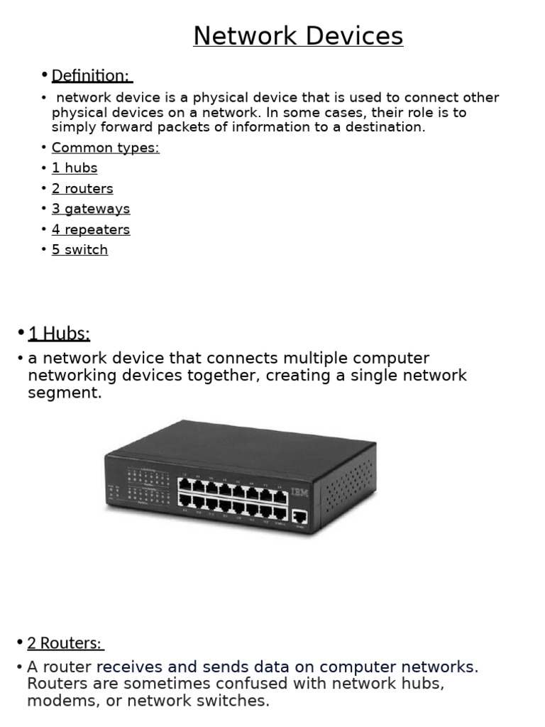 Types of Network Devices Explained | PDF