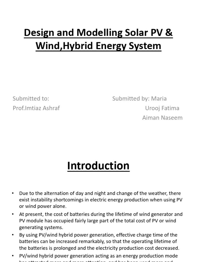 Hybrid Solar PV and Wind Energy System | PDF | Photovoltaics ...