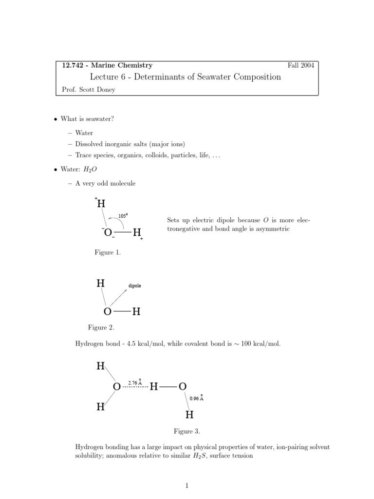 Salinity and Seawater Composition | PDF | Salinity | Solvation