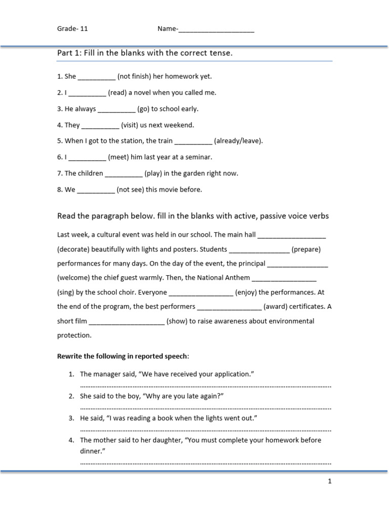 Grade 11 English Grammar Exercises | PDF | Coast | Natural Environment