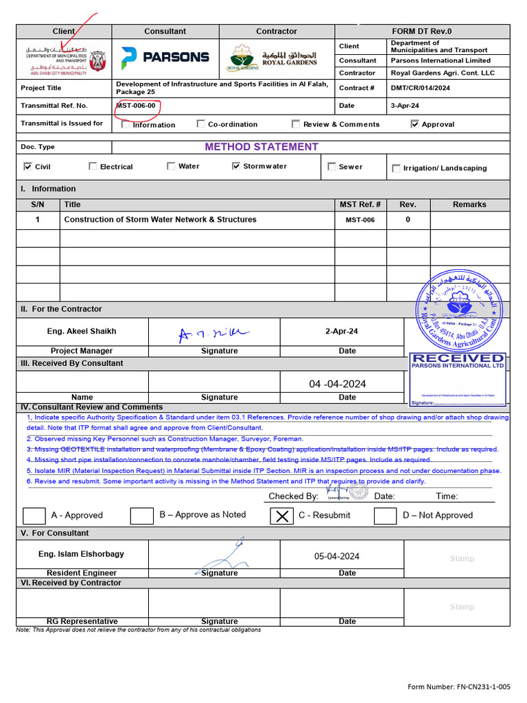 Method Statement for Storm Water Network | PDF | Pipe (Fluid Conveyance ...