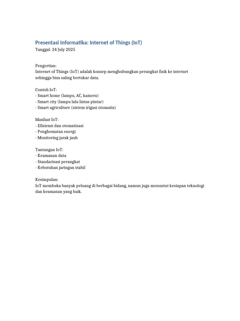 Memahami Internet of Things (IoT) | PDF