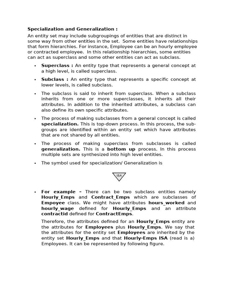 Specialization and Generalization Constraints | PDF | Inheritance ...