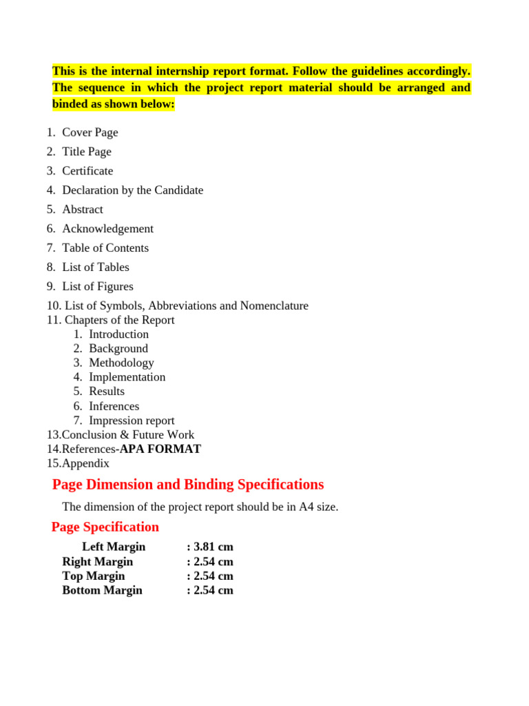 Internship Report Format Guidelines | PDF | Wireless Ad Hoc Network ...