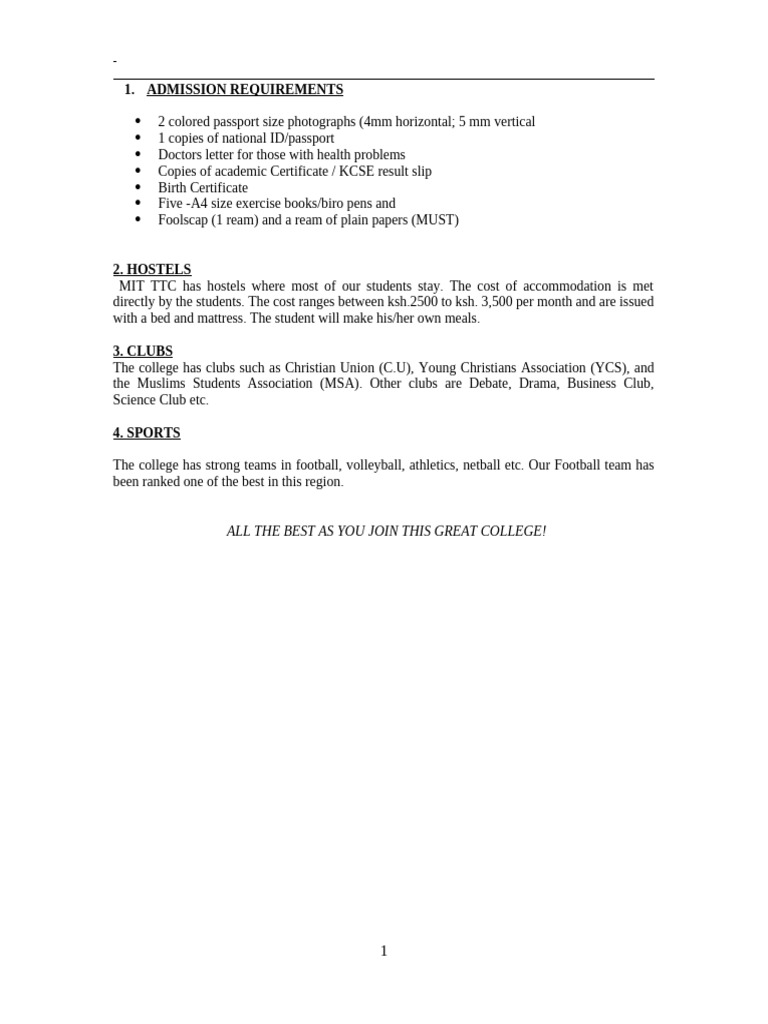 College Admission Document Checklist | PDF