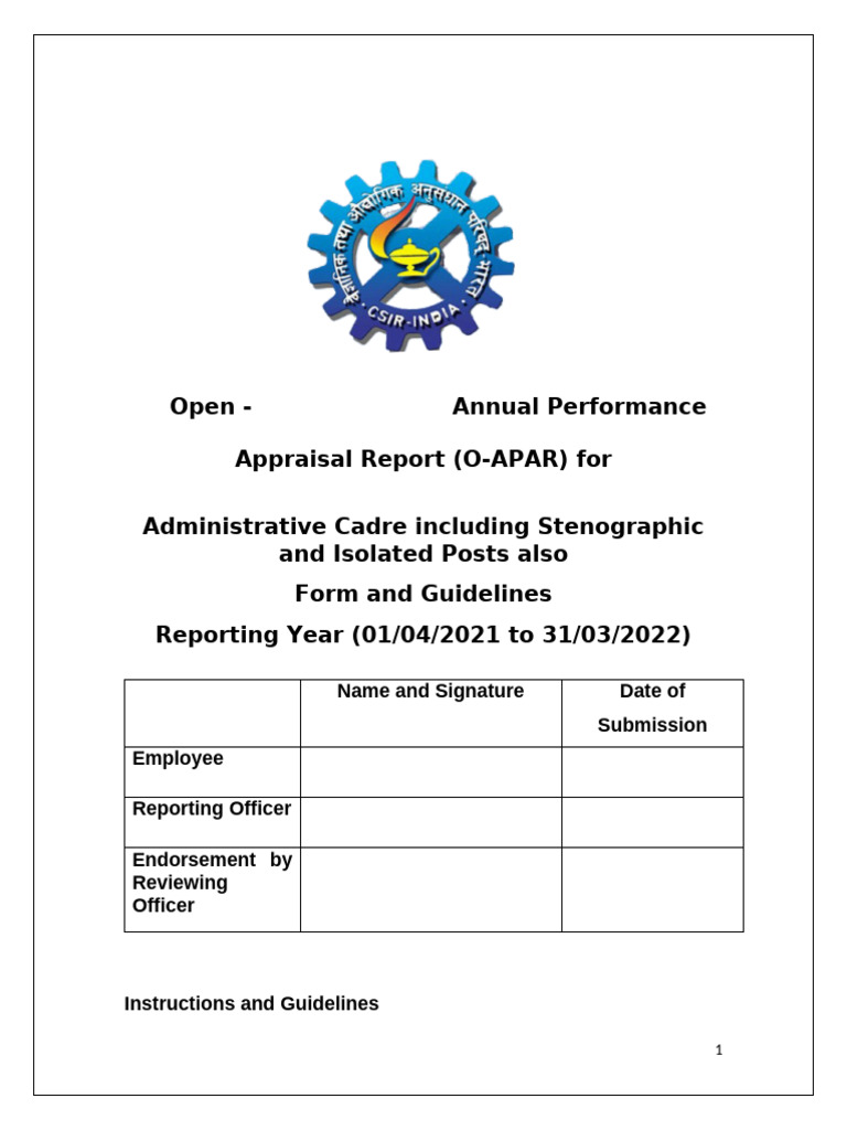 O-Apar Form-2021-2022 | PDF | Leadership | Performance Appraisal