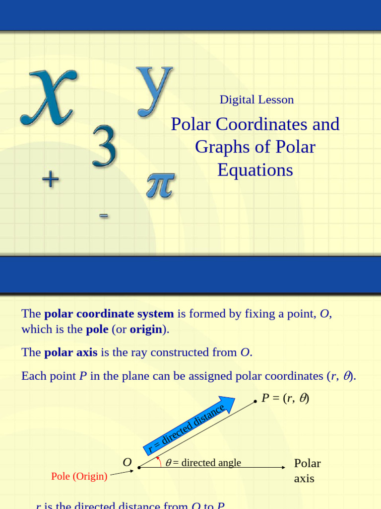 8.1-8.2 - Polar Coordinates and Graphs | PDF | Coordinate System ...