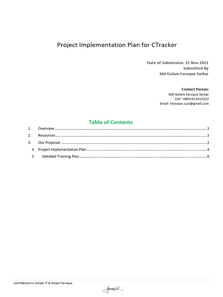 CTracker Project Implementation Plan | PDF | Mobile App | Software ...