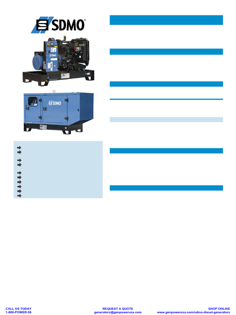 35 kVA SDMO Generator Specifications | PDF | Mechanical Engineering ...