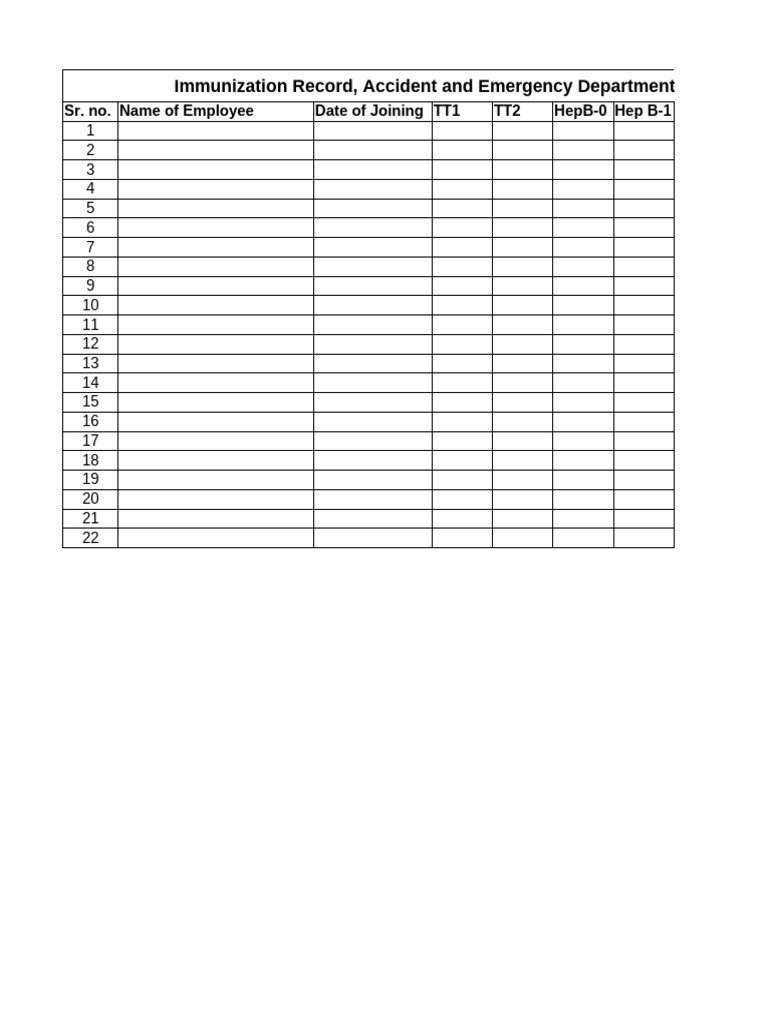 Free Printable Immunization Records | PDF