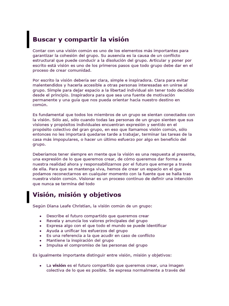 Crear una Visión Común en Grupos | PDF | Liderazgo