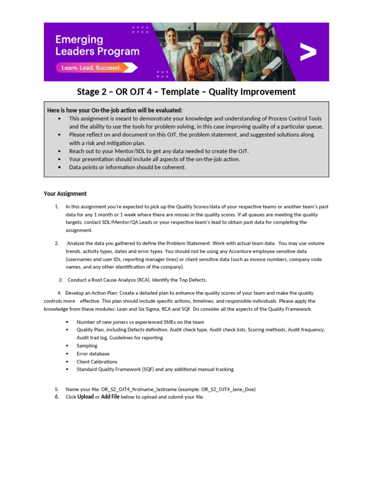 Quality Improvement OJT Template Guide | PDF | Quality Assurance | Audit