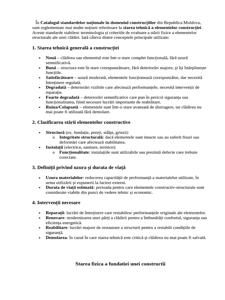 Starea Fizica A Elementelor Constructiei | PDF