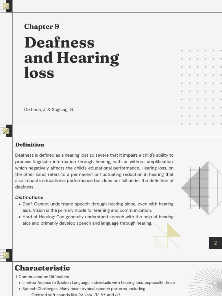 Understanding Deafness and Hearing Loss | PDF | Hearing Loss | Hearing