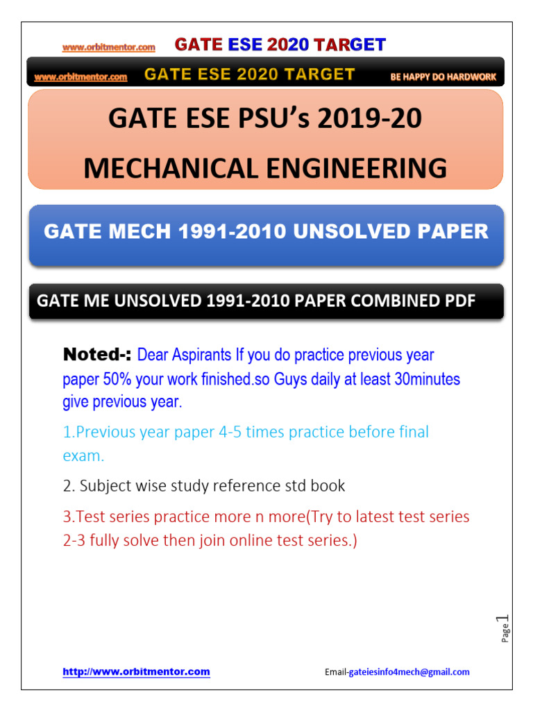 GATE ME Exam Preparation Strategies | PDF | Amplifier | Field Effect ...