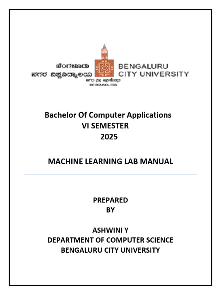 Machine Learning Lab Manual for BCA | PDF | Mean Squared Error ...