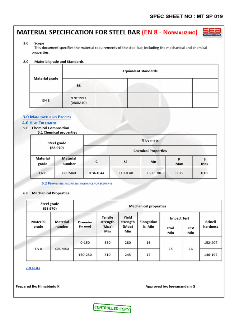 Steel Bar en 8 - Normalizing | PDF | Building Materials | Materials