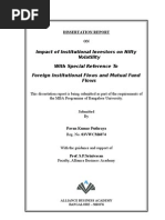 Impact of Institutional Investors On Nifty Volatility With Special Reference To Foreign Institutional Flows and Mutual Fund Flows