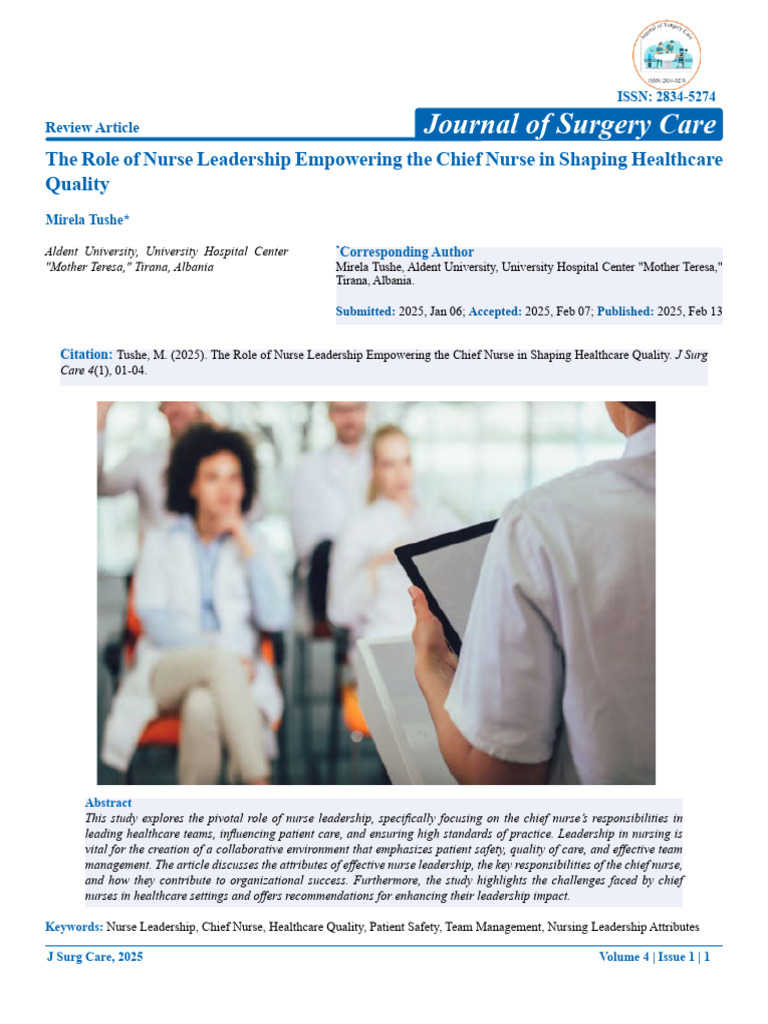 Nurse Leadership Impact on Care Quality | PDF | Nursing | Leadership