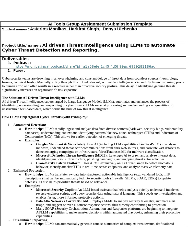 AI-Driven Cyber Threat Intelligence Report | PDF | Security | Computer ...